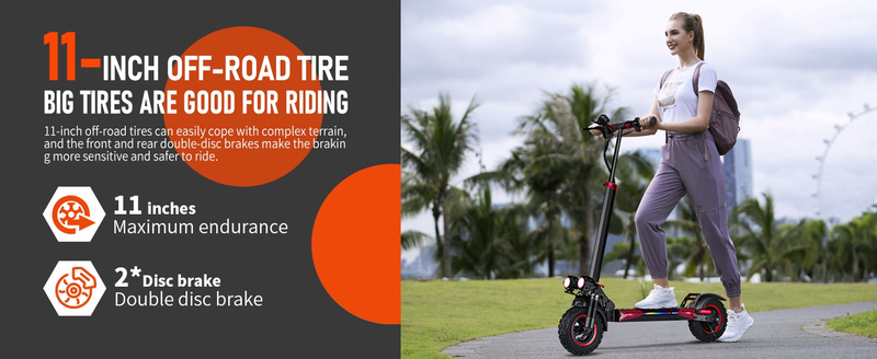 J11MAX Foldable Electric Scooter For Adults Teens,Explosion-proof Tires,Dual Brake System,Lightweight APP Support E-scooter_voghion.com
