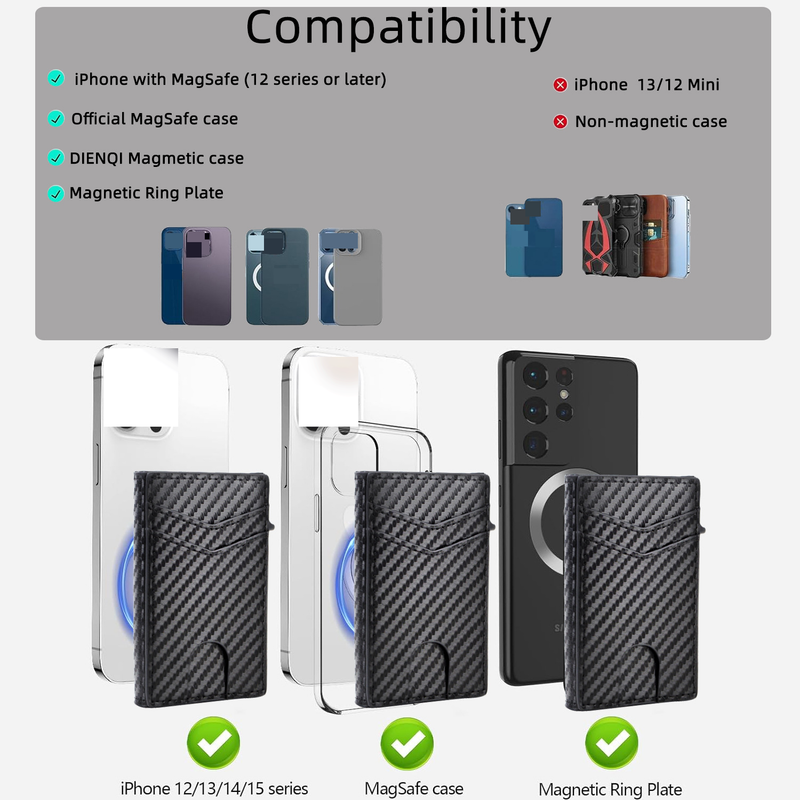 Tarjetero magnético RFID para hombre, tarjetero portátil y resistente, tarjetero de fibra de carbono._voghion.com