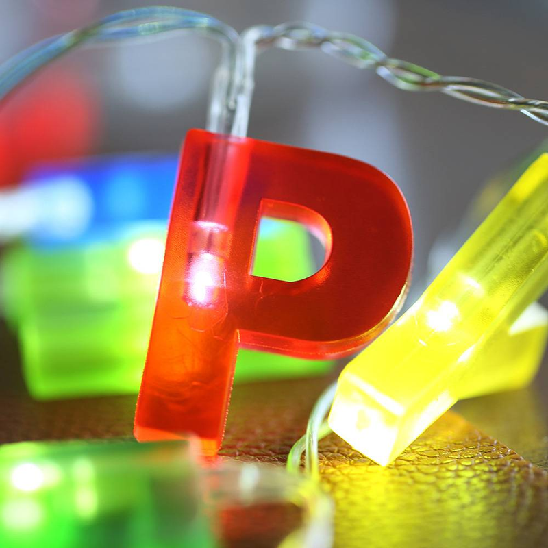 Catena luminosa a LED "Happy Birthday" - Decorazione decorativa per feste, 13 luci bianco caldo, sorpresa romantica, atmosfera festosa (2 m, a batteria)_voghion.com