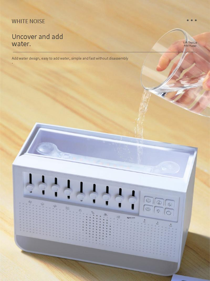 Aroma-Diffusor mit weißem Rauschen und Flammen, Bluetooth und RGB-Beleuchtung – Ultraschall-Luftbefeuchter für Zuhause, Büro und zur Entspannung_voghion.com