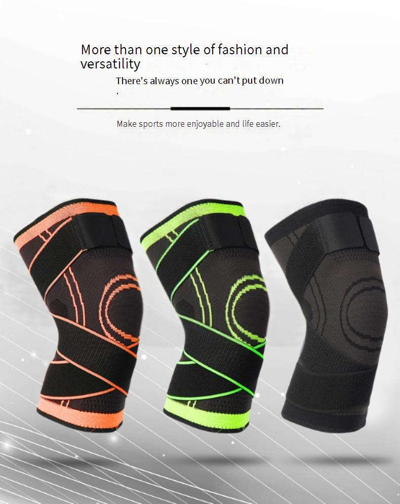 Professional Compression Knee Brace With Dual Straps – Breathable Nylon Support For Basketball, Hiking & Running (3 Colors, 3 Sizes, Single-Pack)_voghion.com