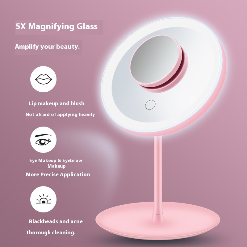 Faltbarer LED-Kosmetikspiegel mit Touch-Steuerung und 3 Lichtmodi – Tragbarer Schminkspiegel für Wohnheim, Reisen, Zuhause und Büro_voghion.com