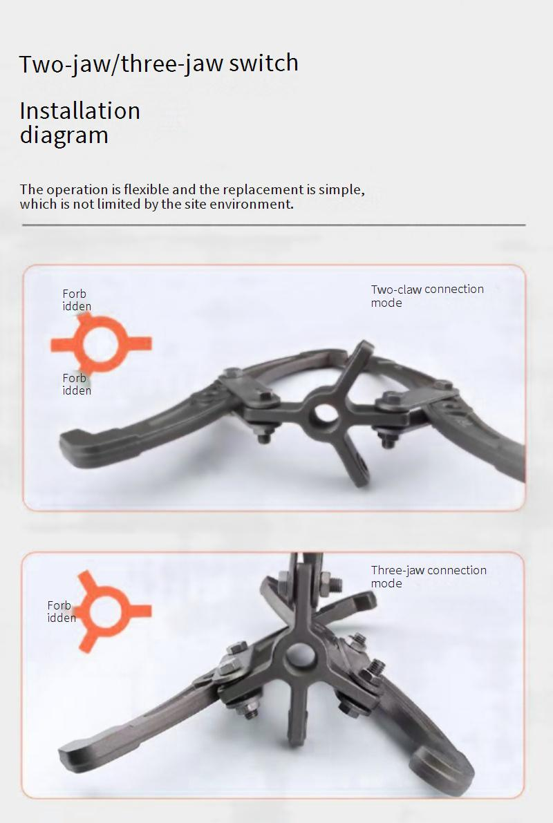 Professionele 6-inch 3-klauw lagertrekkerset, robuuste constructie van koolstofstaal, verwisselbaar 2/3-klauwontwerp voor soepel verwijderen van lagers_voghion.com