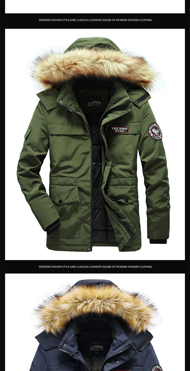 Premium Detachable Hood Winter Coat For Men & Women - Thickened Polyester Padded Jacket With Multiple Pockets, Zip-Front Travel Outerwear_voghion.com