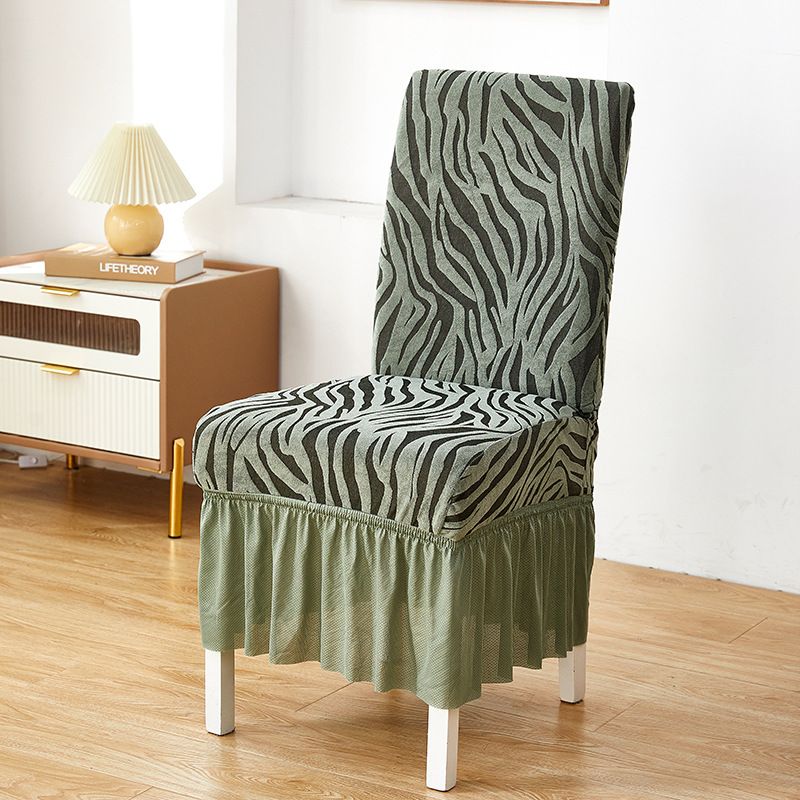 Cationic Wave Skirt Chair Covers - Universal Fit Stretchable Slipcovers For Restaurant & Home Use, 8 Elegant Colors_voghion.com