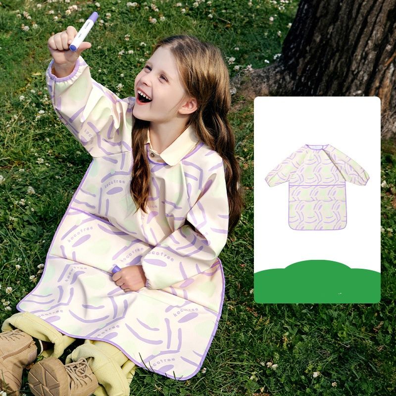Kids Waterproof Art Smock – Long Sleeve Painting Apron For Boys & Girls (A-Class, PU Coated, 4 Sizes & Trendy Colors)_voghion.com
