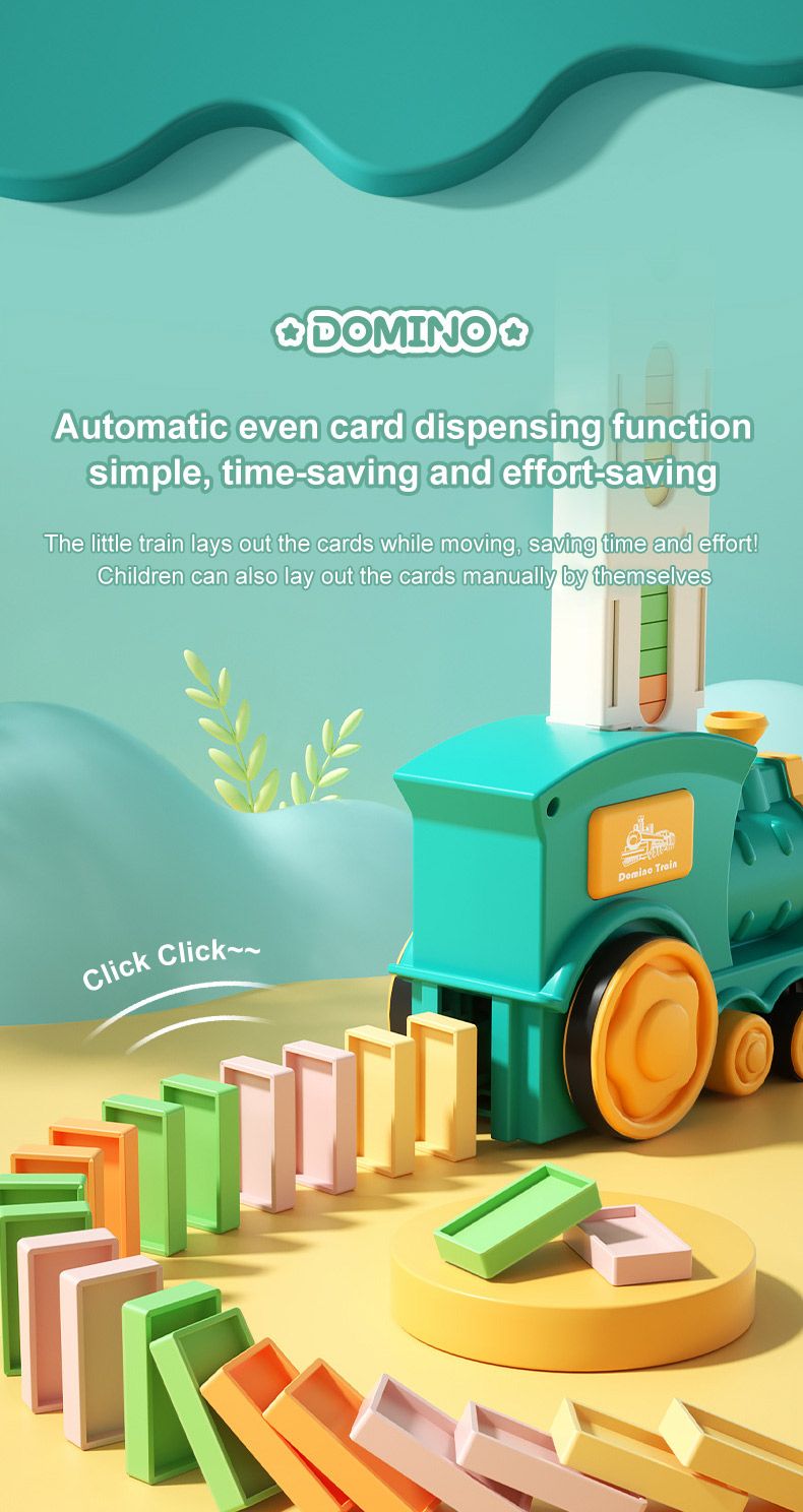 Domino Tokens Mexicain Kids Toys Electric Little Train Domino Building Block Toy Kids STEM Building Montessori Toys_voghion.com