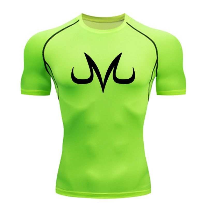 Erkek fitness, koşu, dar kesim yuvarlak yakalı tişört, sıkıştırılmış hızlı kuruyan üst, açık hava_voghion.com