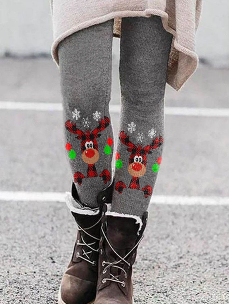 Leggings elasticizzati retrò stampati a vita alta stile caldo del commercio estero da donna_voghion.com