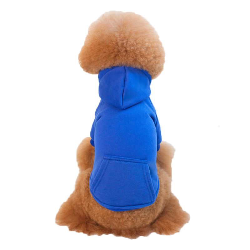 Furnizare transfrontalieră de modă caldă britanică scurtă pisică albastră Teddy câine mijlociu și mic cu glugă haine pentru câini pulover pentru animale de companie_voghion.com