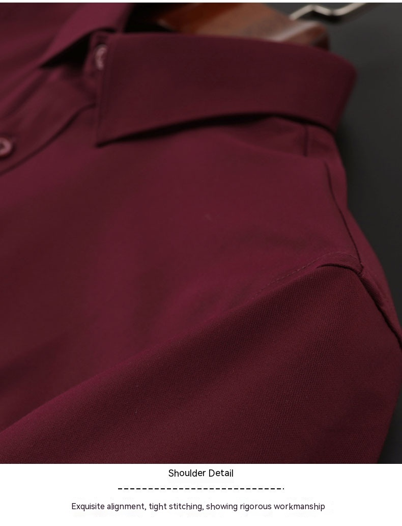 2023 New Light Luxury Long sleeved Business Casual No iron Silk Smooth High end Feel Handsome Versatile Men's Shirt_voghion.com