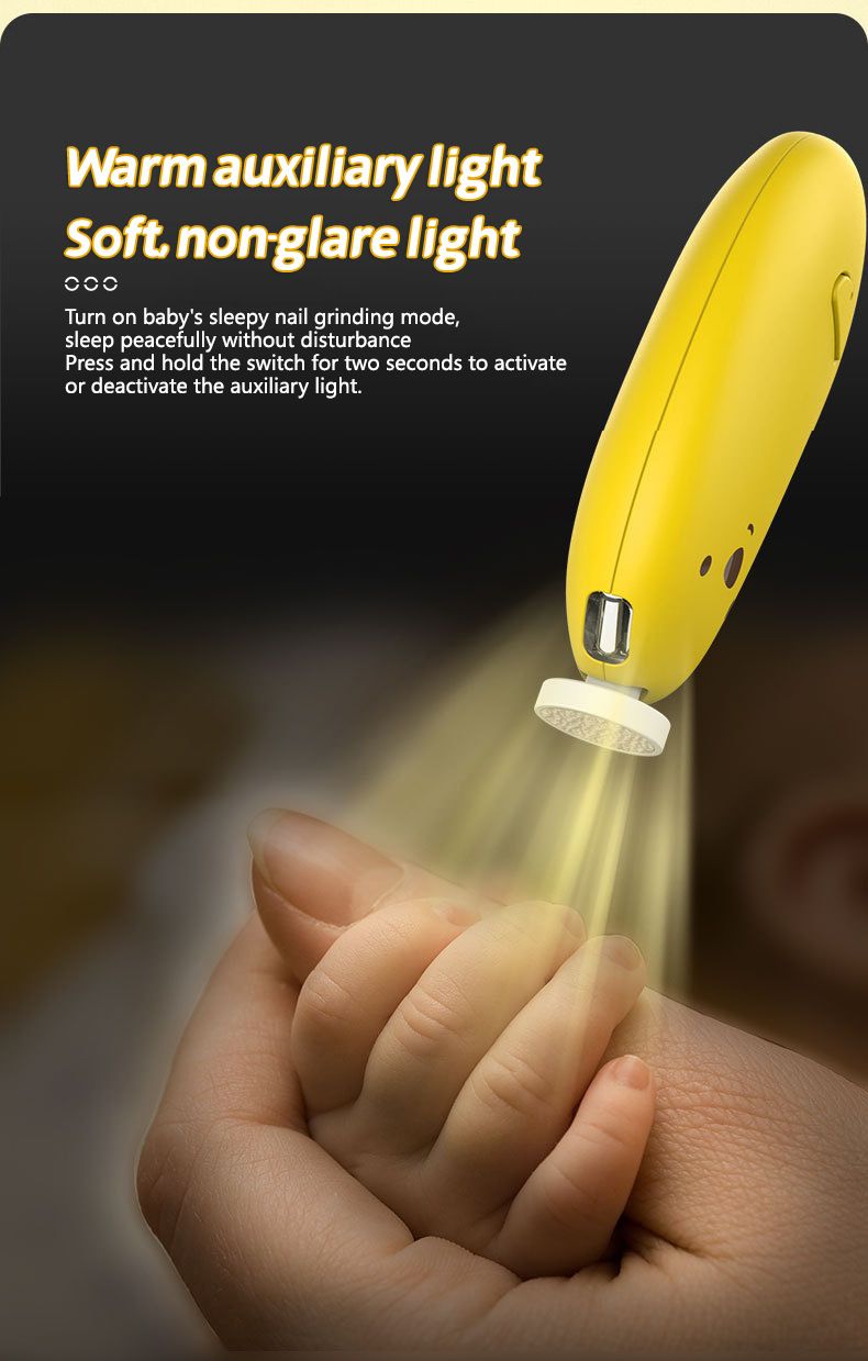 Lixadeira de unhas elétrica para bebês, lixa de unhas pequena, mini lixa de mão portátil_voghion.com