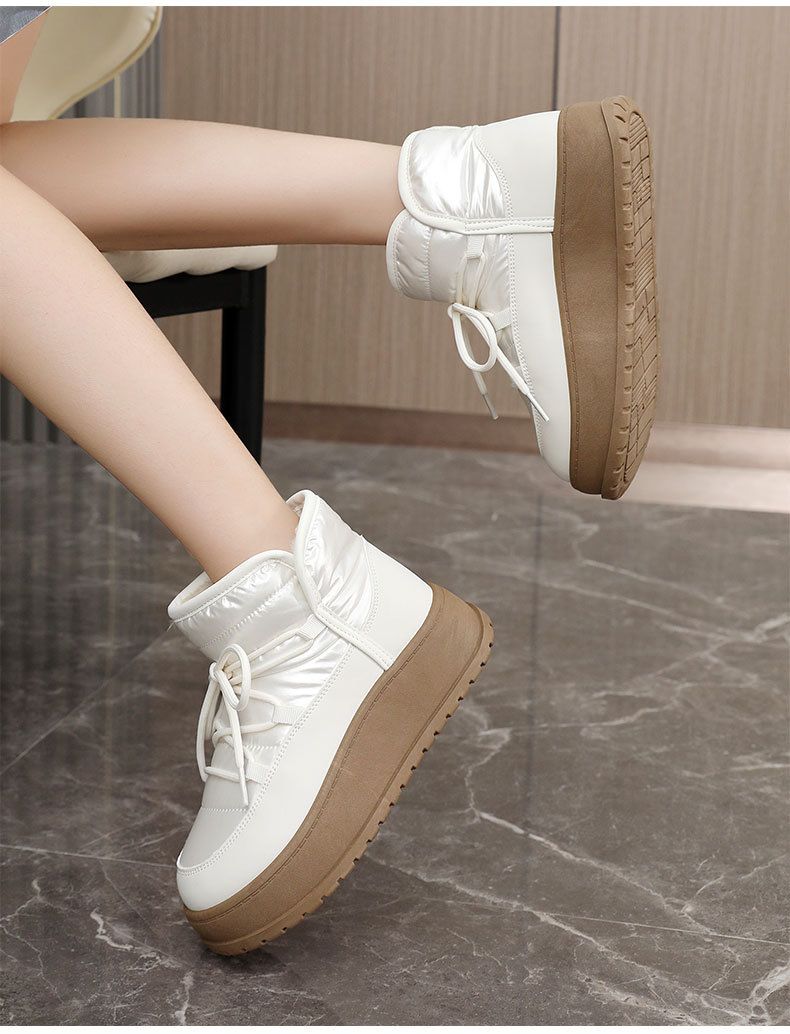 Paraguas para mujer, nuevo, de otoño e invierno, tejido cálido, forro polar, caña alta, suela gruesa, altura aumentada._voghion.com