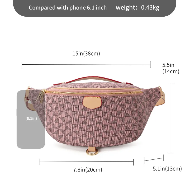 Designer-Tasche, versandkostenfrei: Glitzernde, karierte Bauchtasche mit verstellbarem Riemen und Reißverschluss_voghion.com