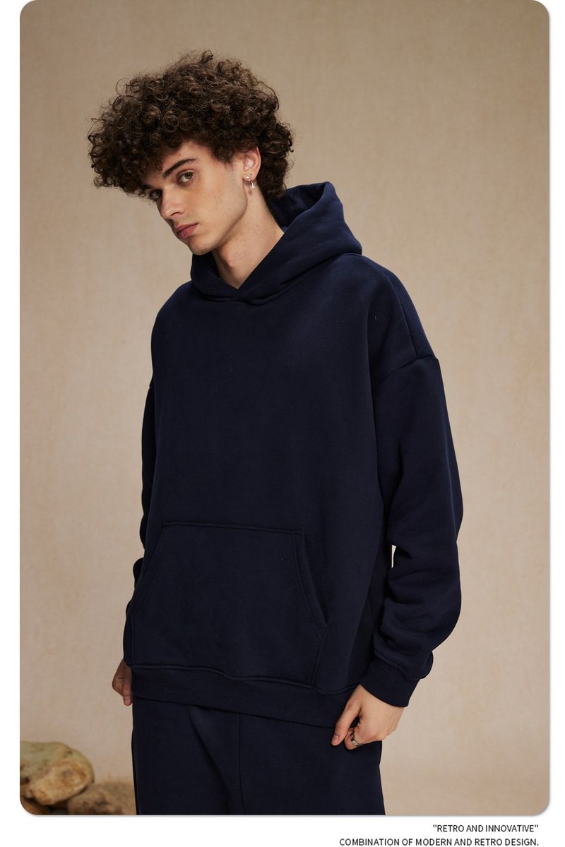 Felpa con cappuccio oversize da uomo in pile con tessuto anti-pilling da 400 g/m², felpa streetwear per l'inverno (disponibile in 12 colori)_voghion.com