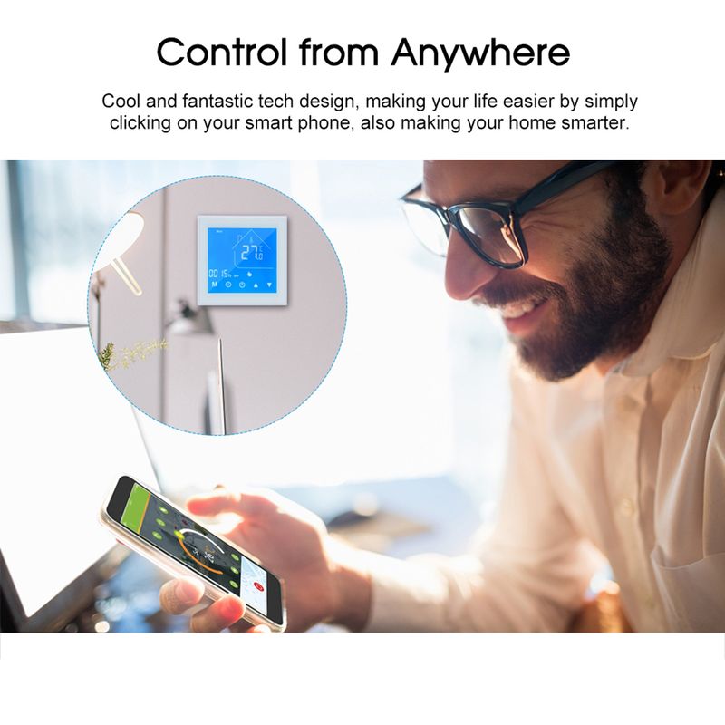 Thermostat intelligent WiFi Contrôleur de température programmable pour chaudière à eau/gaz Contrôle par application Ewek Prend en charge Alexa Google_voghion.com