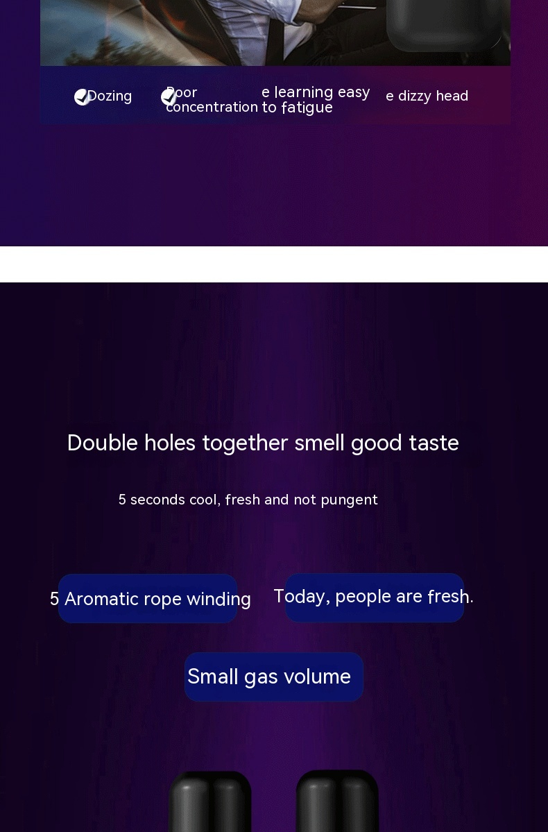 Peppermint double-hole pick-me-up bar anti-sleep device in class students work anti-sleepiness awake nasal energy bar driving to wake up sleepy_voghion.com