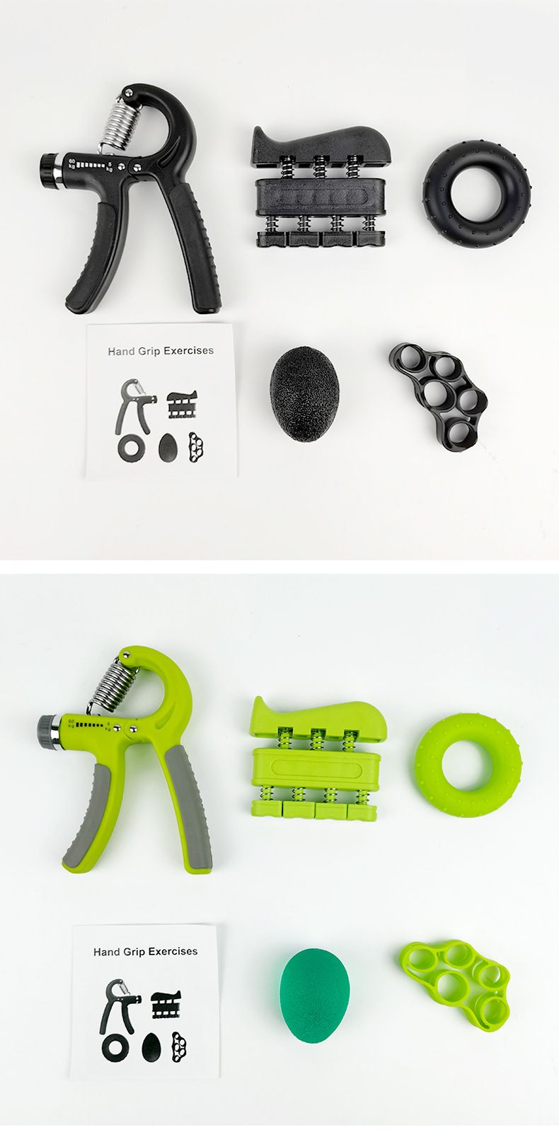 Juego de 5 empuñaduras de silicona para adultos y niños, con caja de colores, para entrenamiento de fuerza de manos._voghion.com