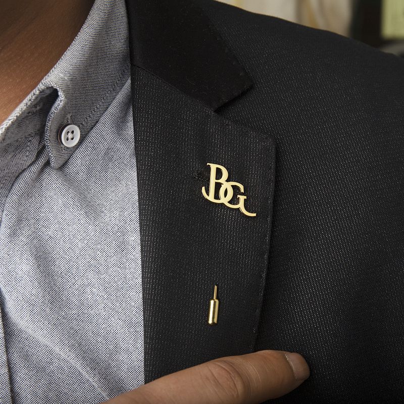 Personalized Men's Suit Double Letter Lapel Stainless Steel Initial Pin Groom Wedding Accessories_voghion.com