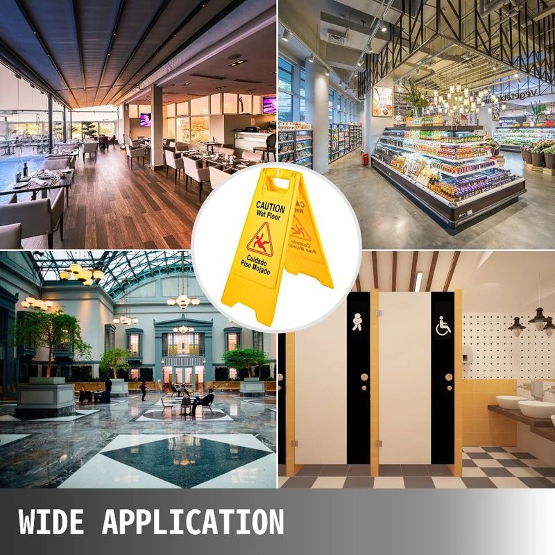 Caution Floor Cones I Wet 25Inch Floor Board Bilingual Pack Plastic Wet Wet Sign FoldOut For Sign Floor Yellow 12 Double Sided_voghion.com