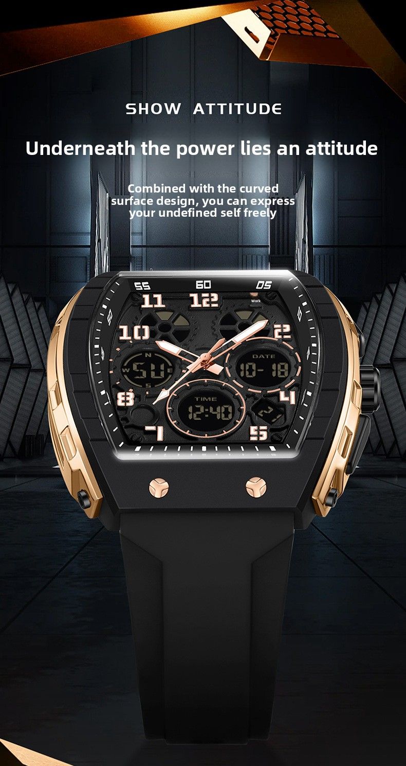 Montre homme Sanda Live électronique numérique multifonction tendance en silicone étanche avec réveil, best-seller_voghion.com