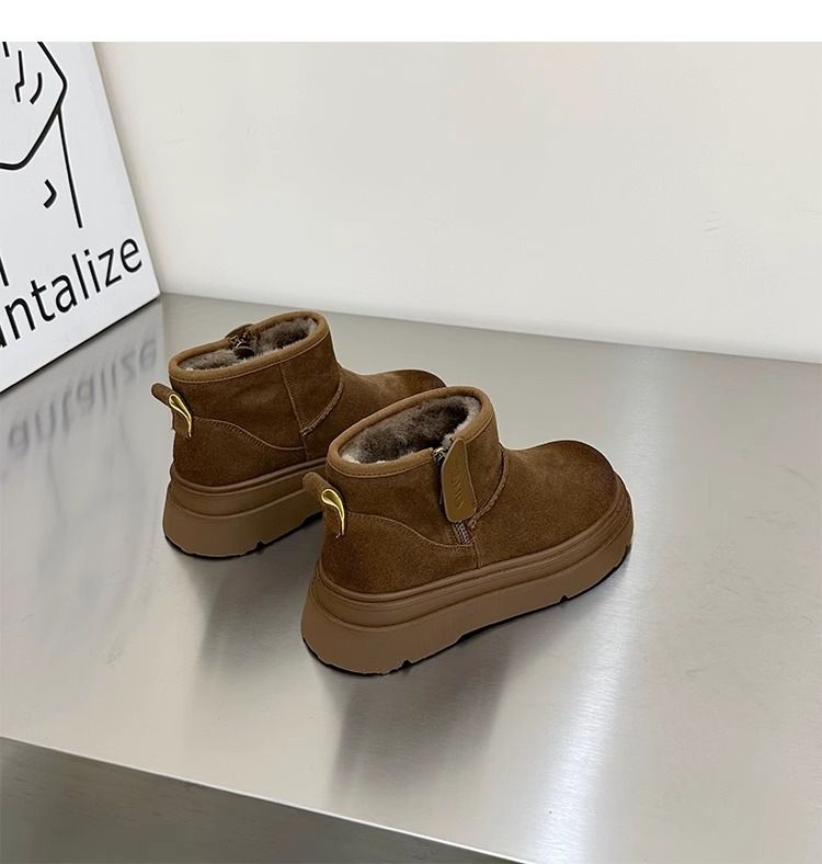 Dicke Sohlen für Damen im Winter 2024, neuer Stil mit zusätzlichem Fleece, dicker Isolierung, rutschfeste Schneestiefel_voghion.com