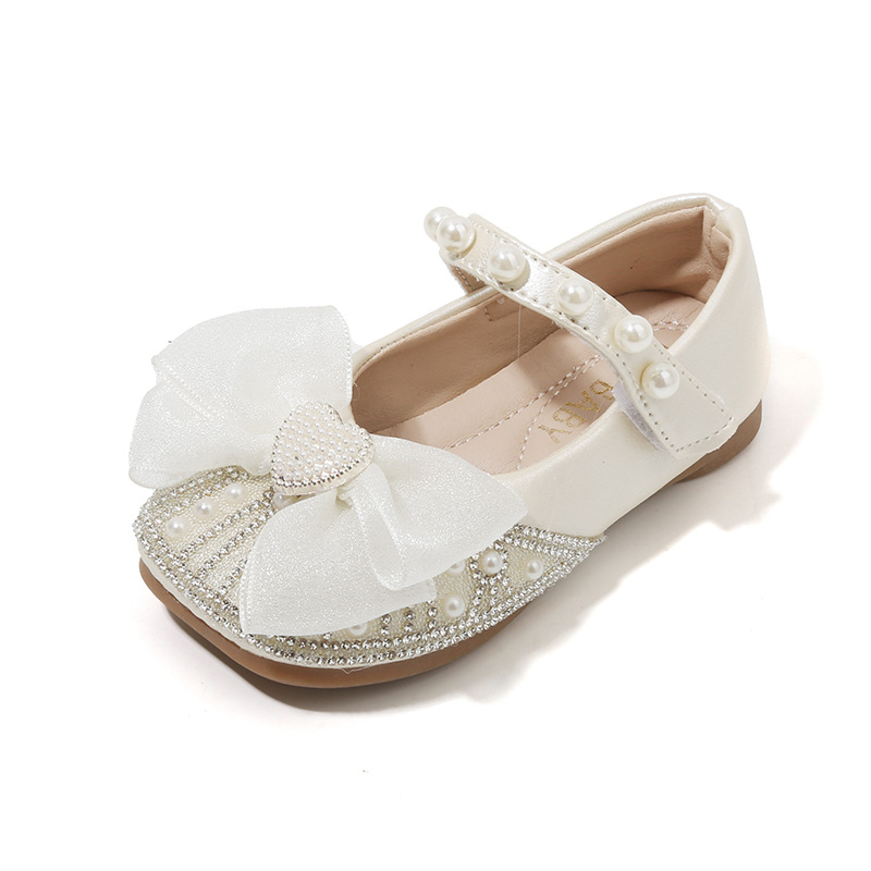 Mother&Kids Dolci strass lavorati a maglia Scarpe da principessa per bambine con grandi fiocchi piccola pelletteria per bambini_voghion.com