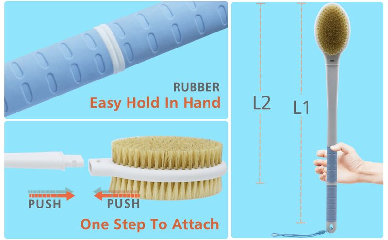 20.5 Inch Dual Scrubber - Soft/Stiff Bristles Wet/Dry_voghion.com