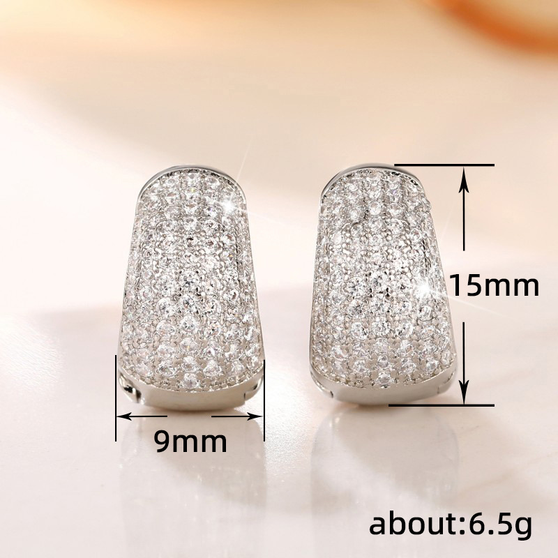 Orecchini a cerchio leggeri con diamanti incrostati, stile hip hop, da uomo e da donna, Luffian American Ear Hoops_voghion.com