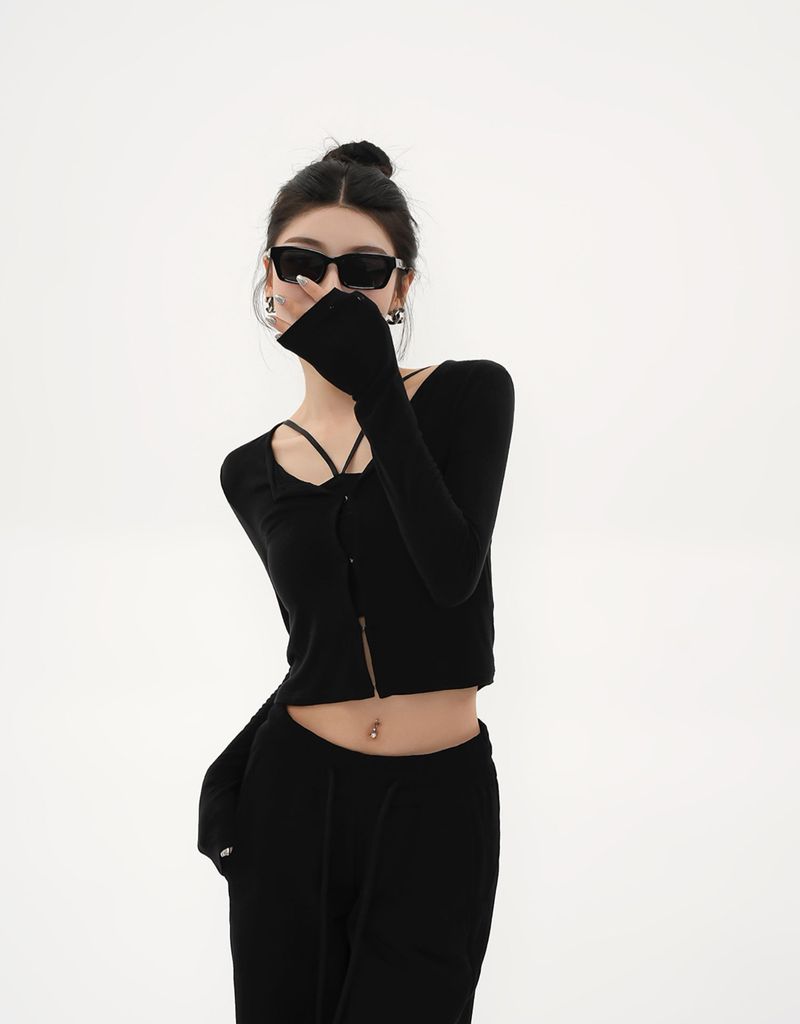 Srys V Neck Short Bandage Dress Spring And Summer Small Cardigan_voghion.com