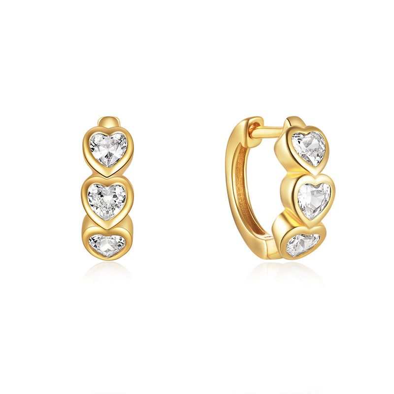 Women's Jewelry Simple S925 Sterling Silver Classic Light Luxury Personality Double Row Diamond Earrings Huggie Earring_voghion.com