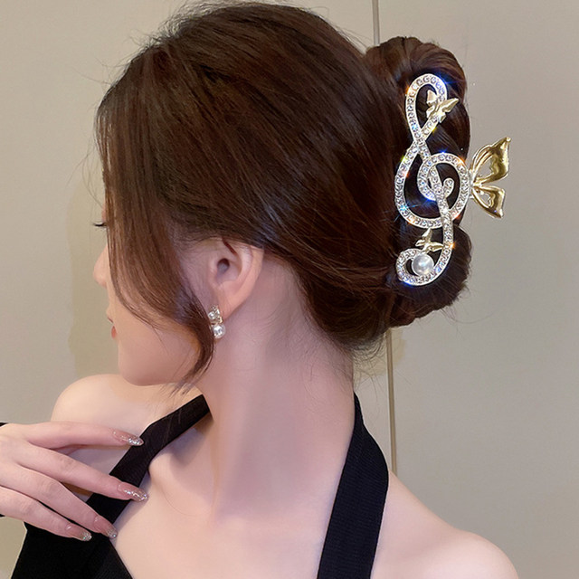 10,5 cm Hinweis Haarnadel Für Frauen Glänzende Farbe Pferdeschwanz Haar Klaue Haar Clips Damen Perle Strass Schmetterling Haar Zubehör_voghion.com