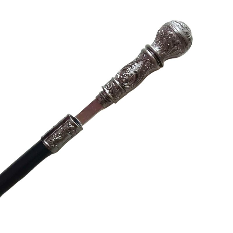 Bastone da passeggio vintage elegante da donna con manico in argento da 93 cm, da uomo, alla moda, da donna, con spada da 33 cm_voghion.com