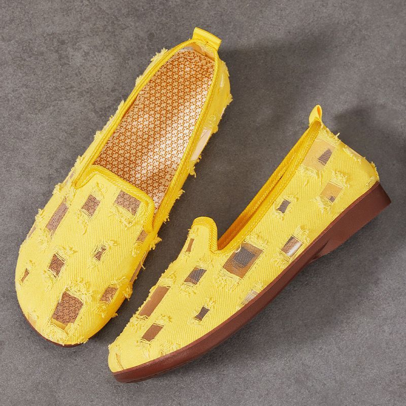 Schuhe Damen, Atmungsaktiv Vielseitig Für Frühling Und Sommer, Einzelner Fuß Faul Flacher Mund Flache Unterseite Loch Schuhe,_voghion.com
