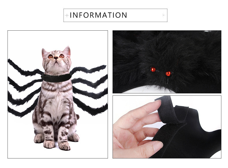 Unisex Pet Halloween Christmas Chest Back Creative Cat Dog Small Dog Spider Costume_voghion.com
