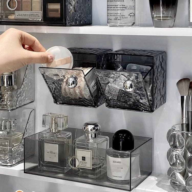 Aufbewahrungsbox für Badezimmerspiegelschrank, Badezimmerschrank, Wattestäbchenbox, Aufbewahrungsregal für Kosmetikwatte, Waschbecken, Make-up-Entferner, Aufbewahrungsbox aus Baumwolle_voghion.com