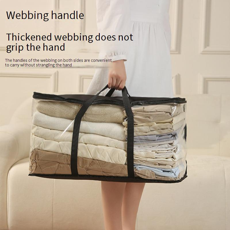 See-Through Storage Bag - Large Capacity Dustproof Organizer For School Books & Supplies With Carry Handle_voghion.com