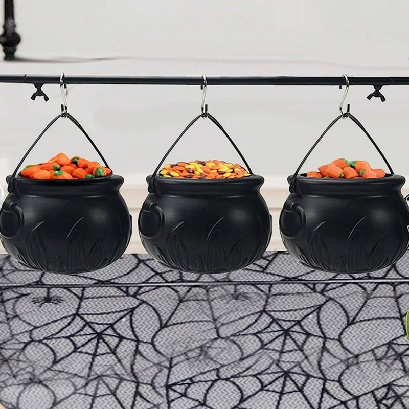 Halloween Candy Jar Dance Party Dekoartikel, Halloween Requisite, Schwarzes Glas, Kleine Hexe, Handeimer für Kinder_voghion.com