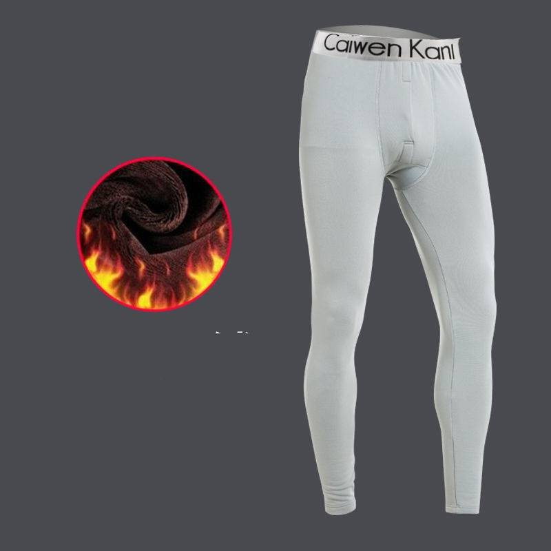 Men's Thermal Underwear – Slim Fit Base Layer Pants (Fleece & Non-Fleece Options, Black/White/Gray)_voghion.com