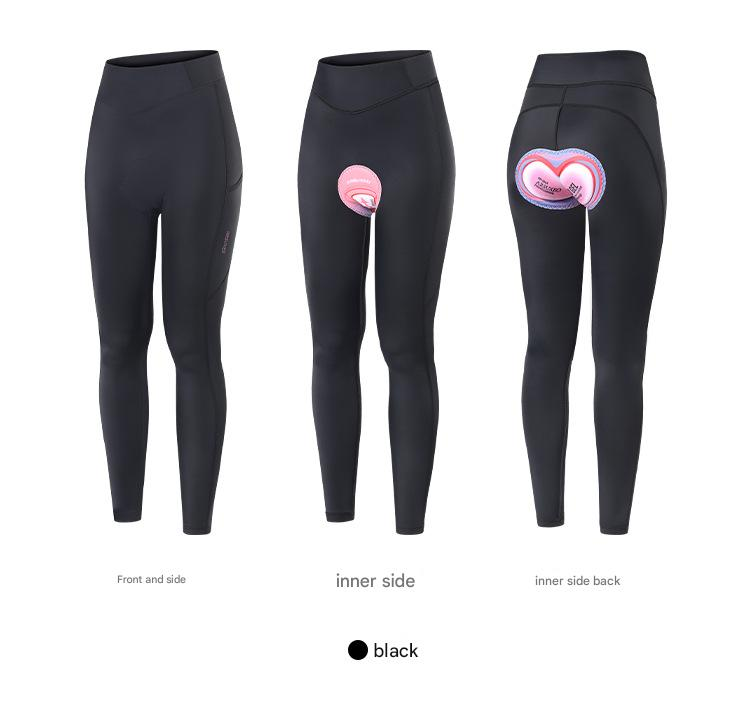 NOKO - Pantalon de cyclisme taille haute pour femme avec rembourrage en silicone éponge et leggings extensibles (transfrontalier HW100)_voghion.com