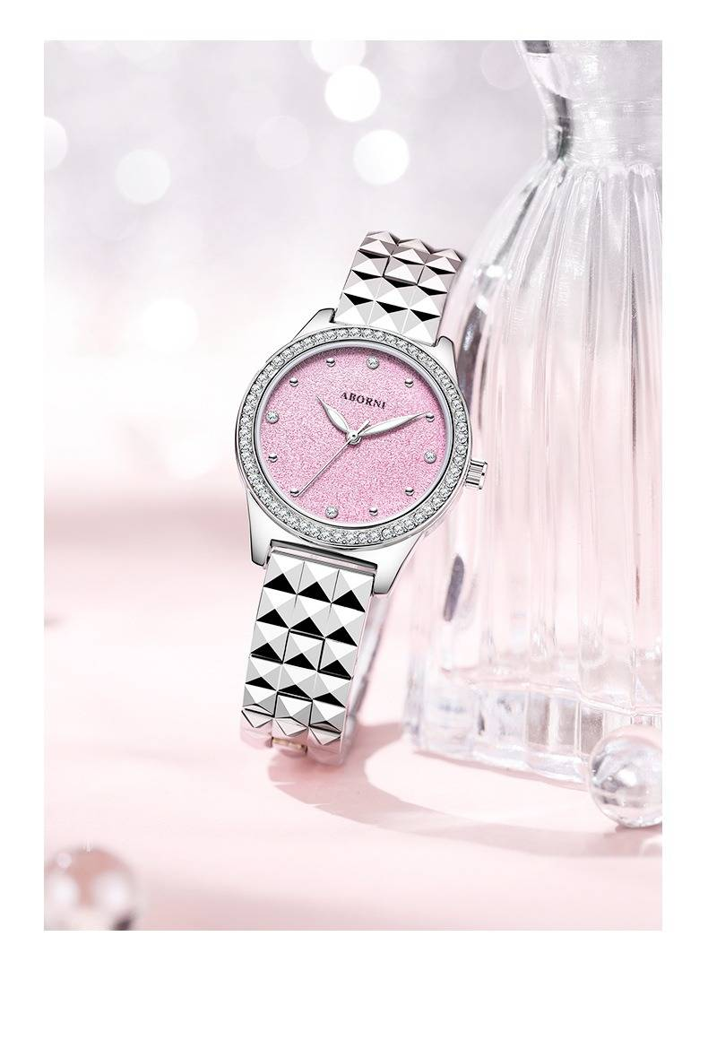 Light Luxury Elegant Women's Watch With Matte Finish, Luminous Hands, And Crystal Accents - Stylish Quartz Timepiece For Everyday Wear_voghion.com