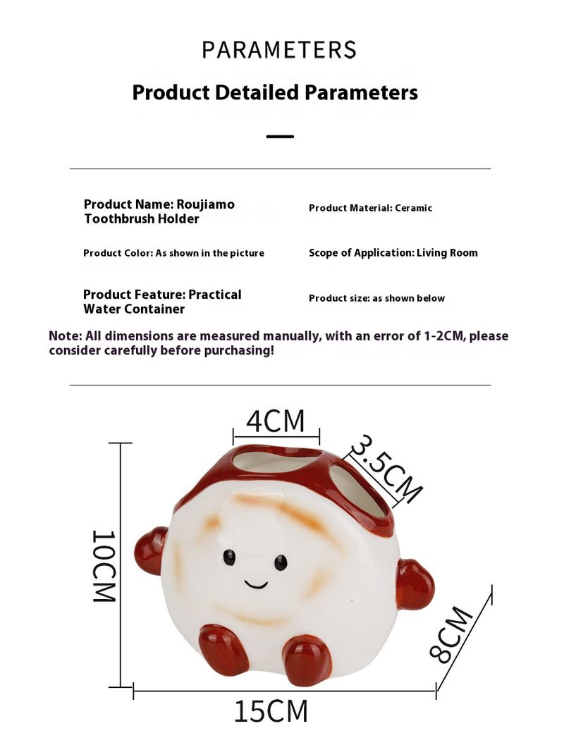 Whimsical Toothbrush Holder – Cartoon-Themed Ceramic Stand For Electric & Manual Toothbrushes No Drilling Required_voghion.com