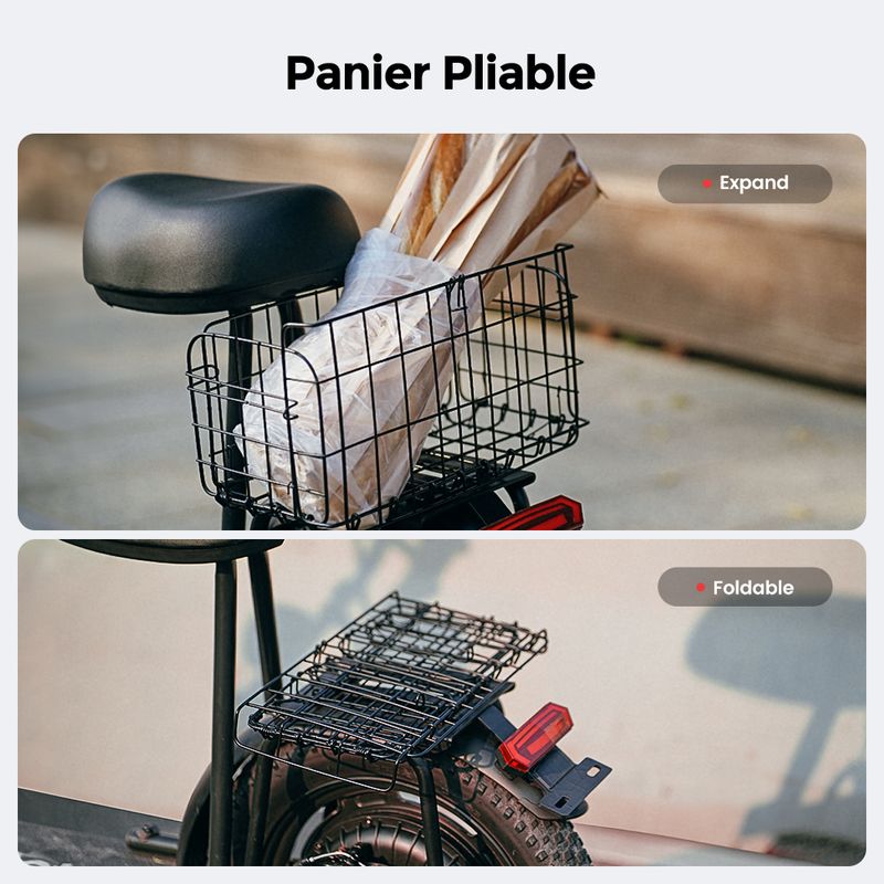 iScooter F7 48V 1000W E-Scooter 45 km/h 50 km Reichweite App-Steuerung 16" All-Terrain-Reifen Faltbarer Heckkorb Perfekter Einkaufshelfer_voghion.com