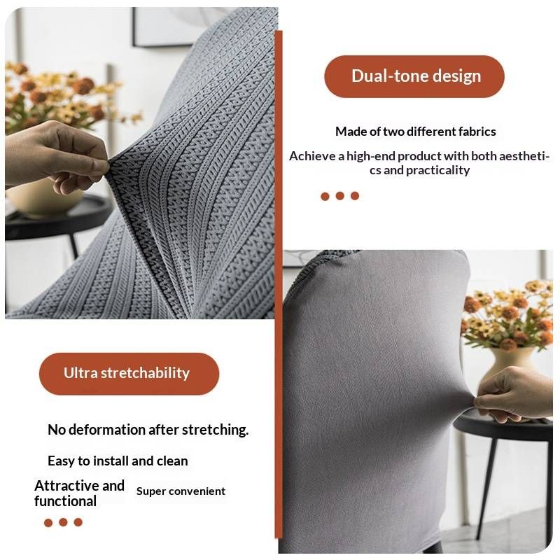 Coprisedie moderne in jacquard – Coprisedie da pranzo in poliestere elasticizzato con elastico antiscivolo, design a righe per casa e bar_voghion.com