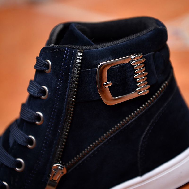 2025 Spring New Martin Boots Belt Buckle Trendy Board Korean High Top British Style Casual Men's Shoes_voghion.com