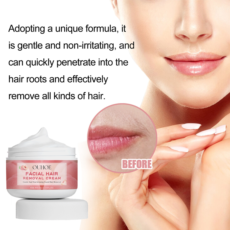 Face Hair Remover Cream Peach Ladies Epilator Underarm Lip Body Hair Growth Inhibitor Soothing Repair Women Depilation Skin Care_voghion.com