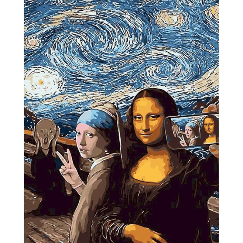 RUOPOTY Classic Paint By Numbers Handmade Decorative Paintings Starry Sky And Mona Lisa Home Decor Digital Portrait _voghion.com