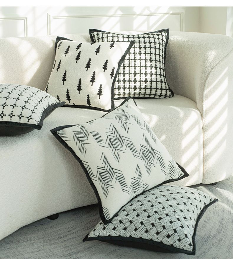 Kussenhoezen - Luxe extra grote kussenhoezen voor bank en erker (Scandinavisch minimalistisch ontwerp, zachte fluwelen stof, verborgen rits, 60x60 cm)_voghion.com