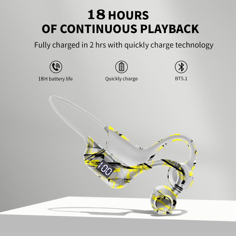 Nouveau casque Bluetooth sans fil à conduction osseuse AKZ-G9 Tuya, carte enfichable, affichage numérique, crochet d'oreille, casque sans fil_voghion.com