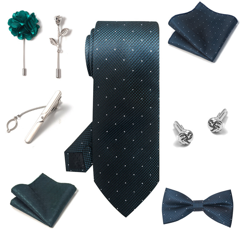 /Men's Ties & Handkerchiefs wedding groom's tie pocket square corsage gift box set men's tie ready stock wholesale_voghion.com